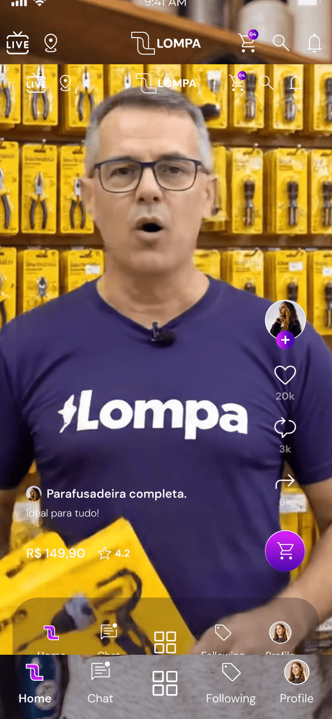 Demonstração de parafusadeira em ação